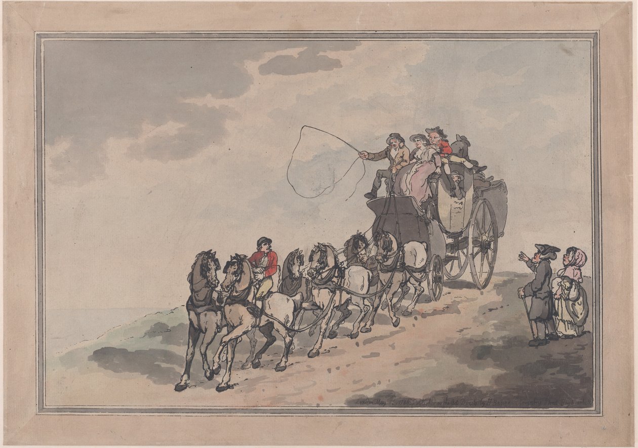 स्टेज कोच और छह, 1786-93।, 1786-93। द्वारा थॉमस रोलैंड्सन