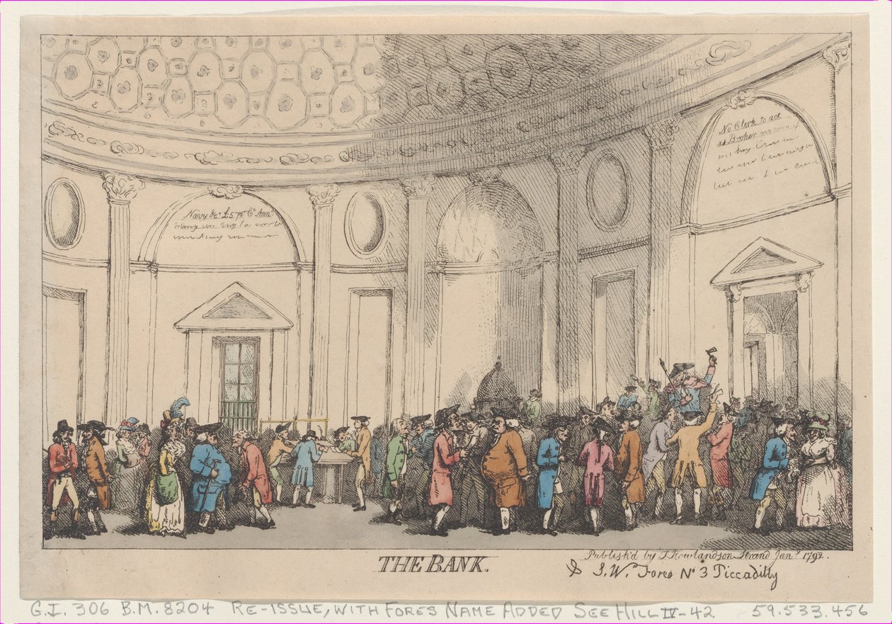 बैंक, जनवरी 1792., जनवरी 1792। द्वारा थॉमस रोलैंड्सन