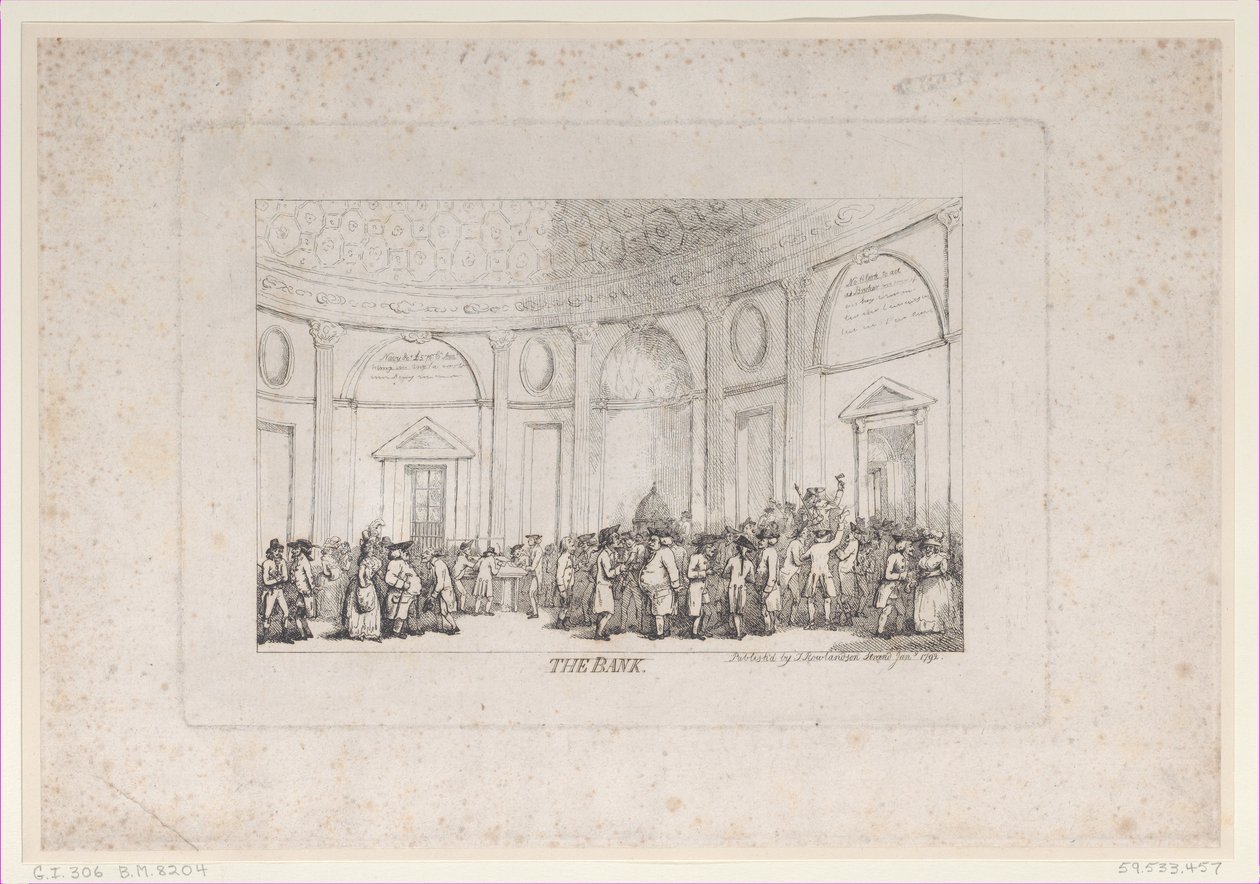 बैंक, जनवरी 1792 को फिर से जारी किया गया। जनवरी 1792 को फिर से जारी किया गया। द्वारा थॉमस रोलैंड्सन