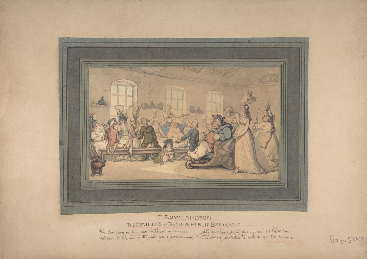 द कम्फर्ट ऑफ़ बाथ एंड पब्लिक ब्रेकफास्ट, 1780-1827। द्वारा थॉमस रोलैंड्सन