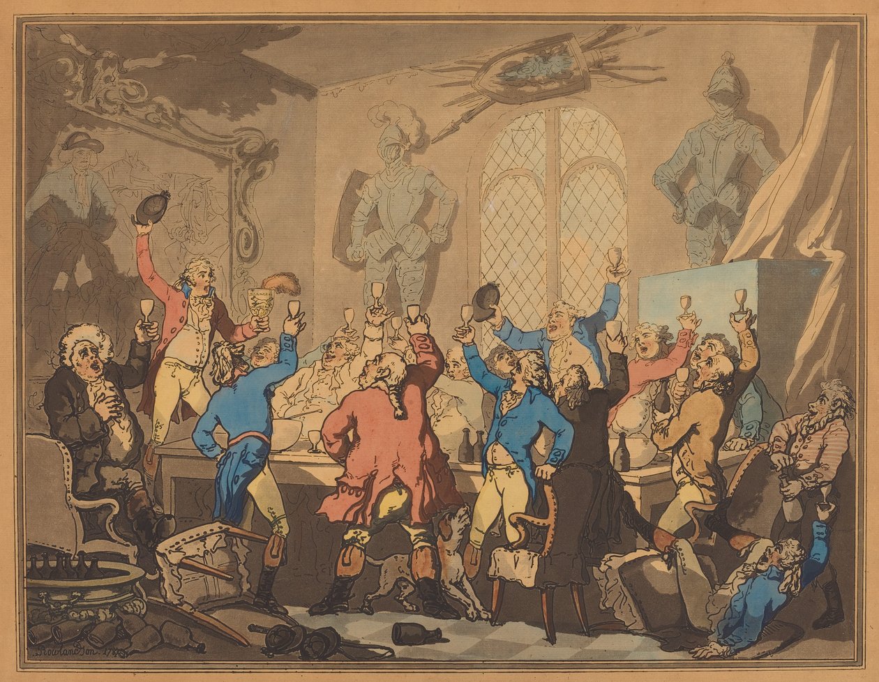 द डिनर, 1787। द्वारा थॉमस रोलैंड्सन