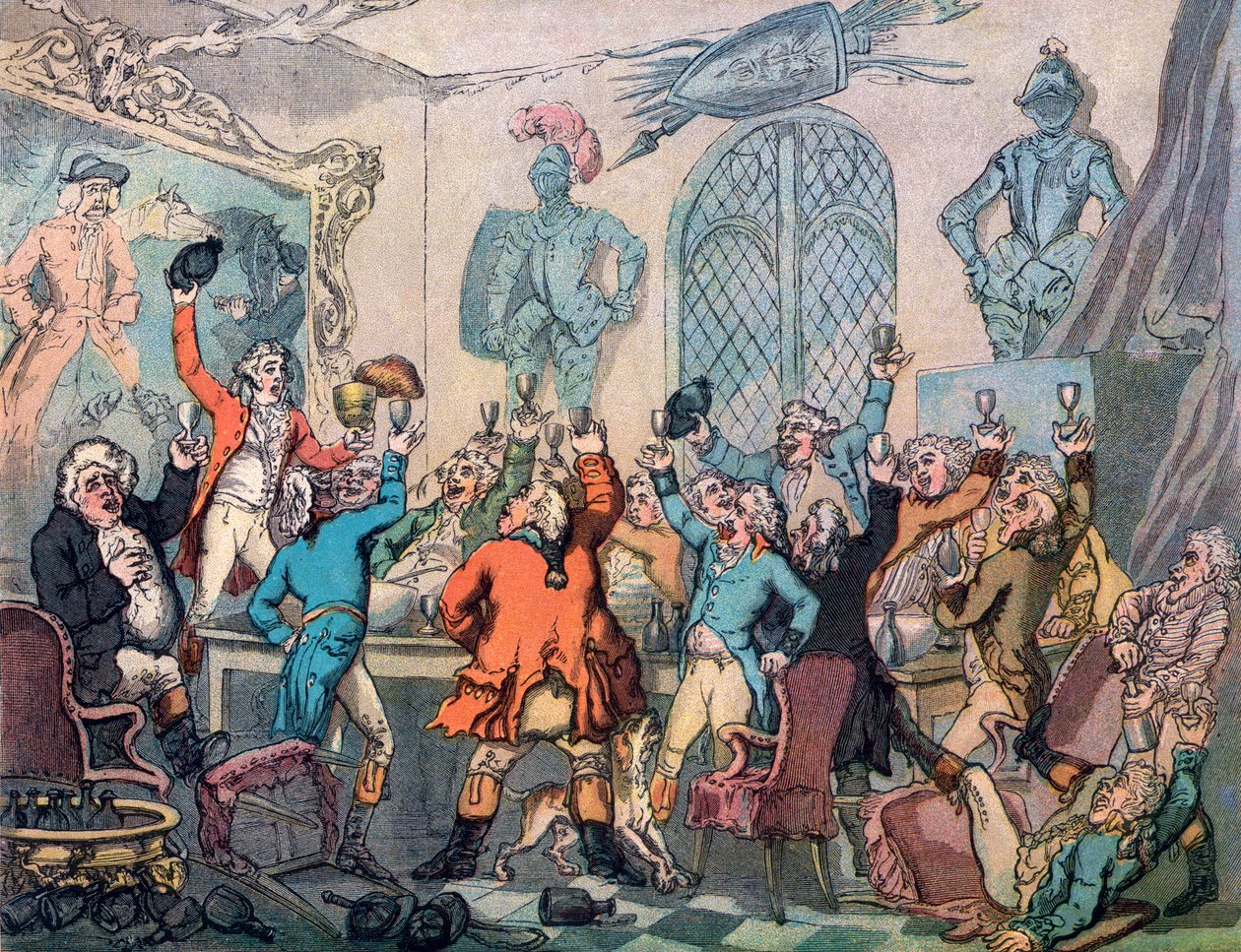 द डिनर, हमोस ऑफ़ फॉक्स हंटिंग, 1799। द्वारा थॉमस रोलैंड्सन