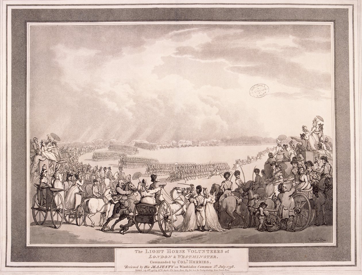 लंदन और वेस्टमिंस्टर के लाइट हॉर्स वालंटियर्स, 1798। द्वारा थॉमस रोलैंड्सन