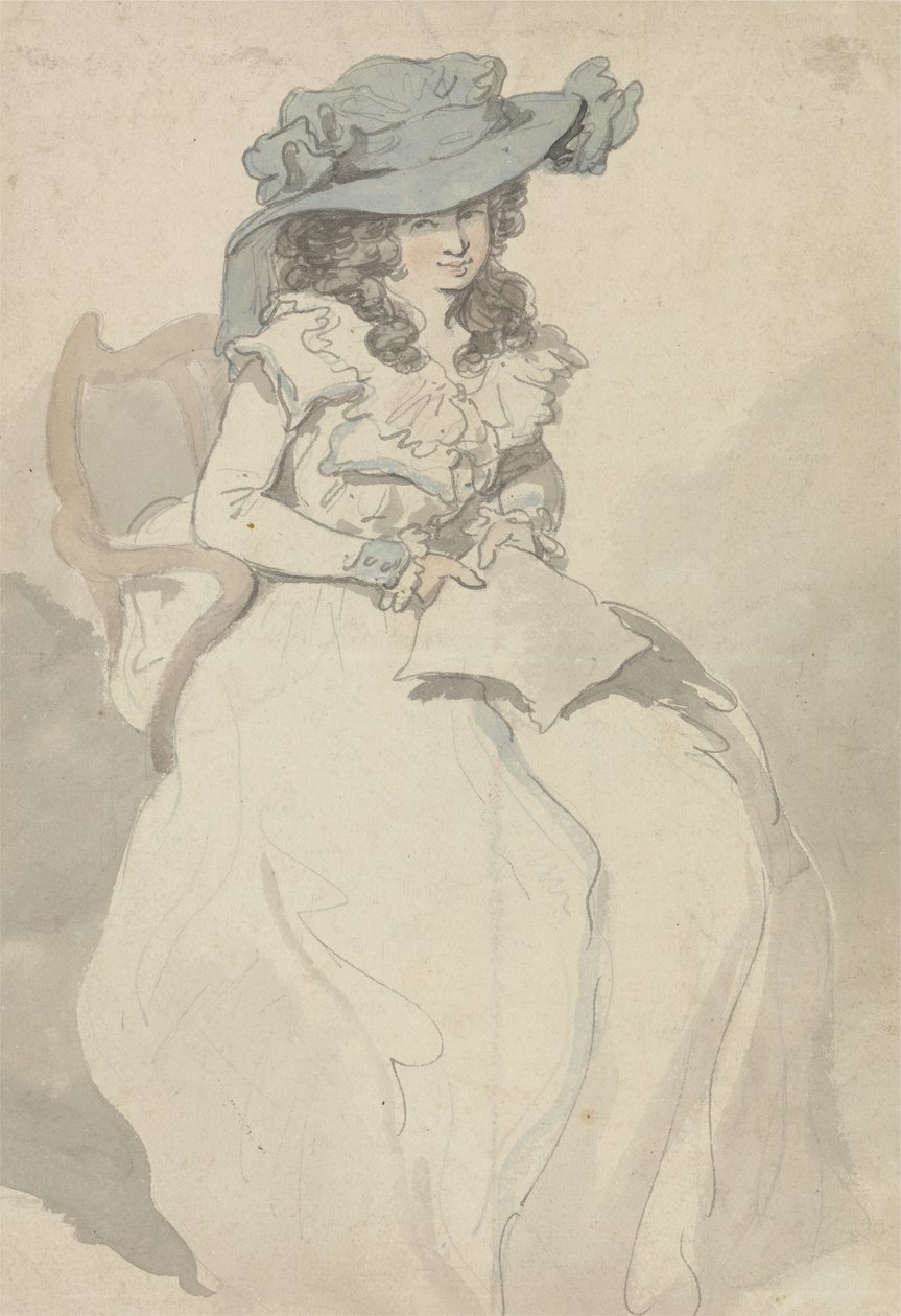 प्रेम पत्र, c.1790 (कागज पर कलम और स्याही और पानी के रंग) द्वारा थॉमस रोलैंड्सन