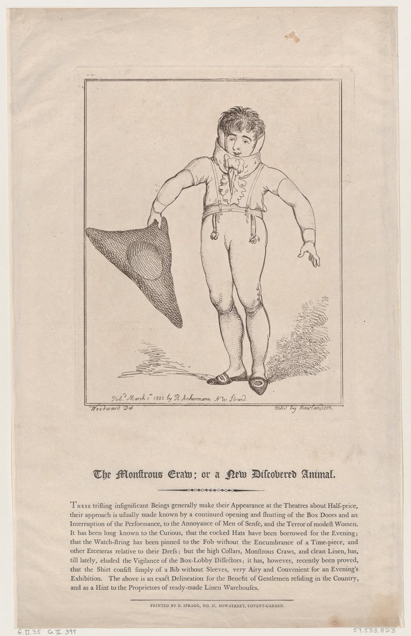 द मॉन्सट्रस क्रॉ, ऑर ए न्यू-डिस्कवर्ड एनिमल, 1 मार्च, 1802, 1 मार्च, 1802। द्वारा थॉमस रोलैंड्सन