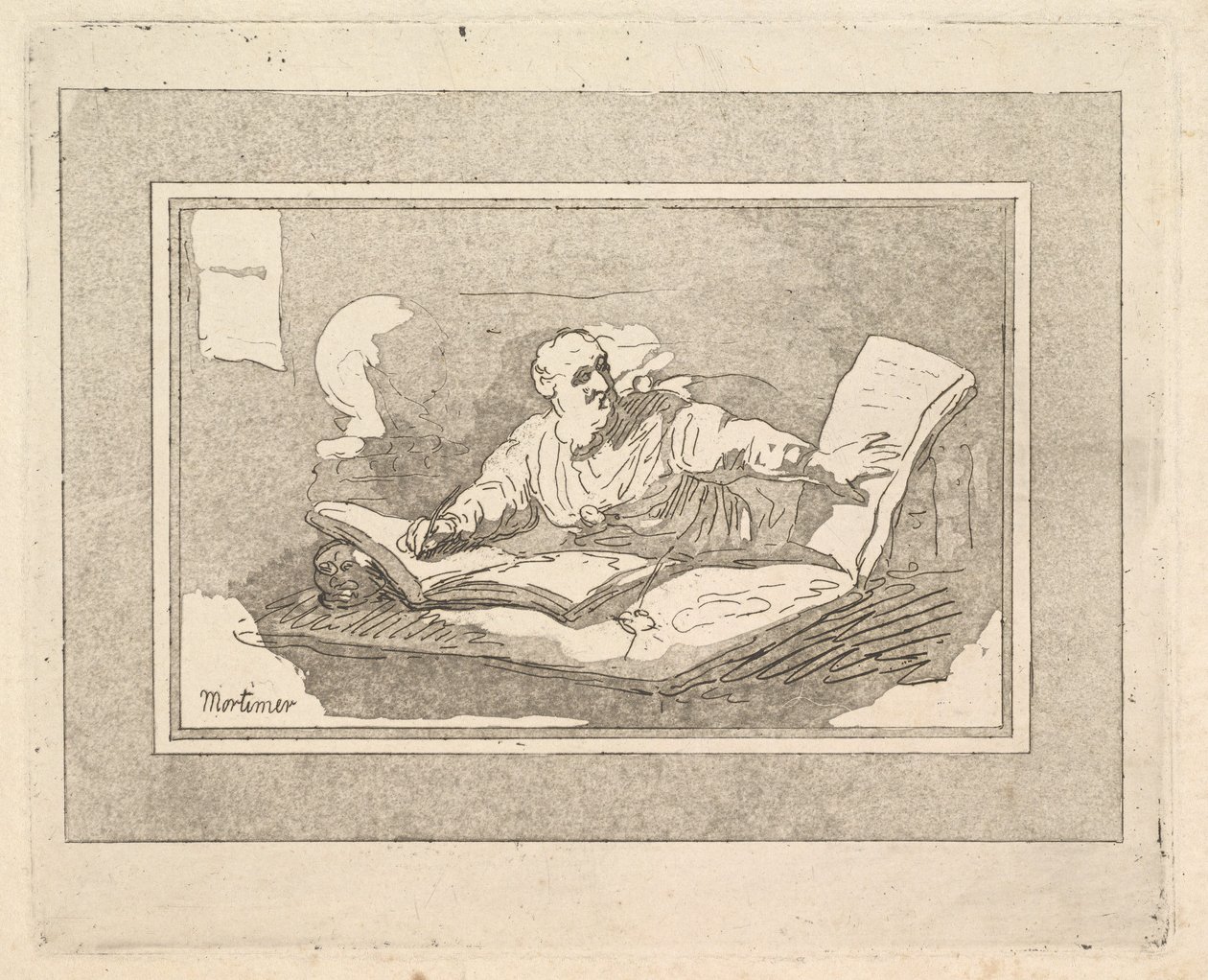 द फिलॉसफर दाढ़ी वाले ओल्ड मैन कॉपीिंग बुक, 1783-87। द्वारा थॉमस रोलैंड्सन