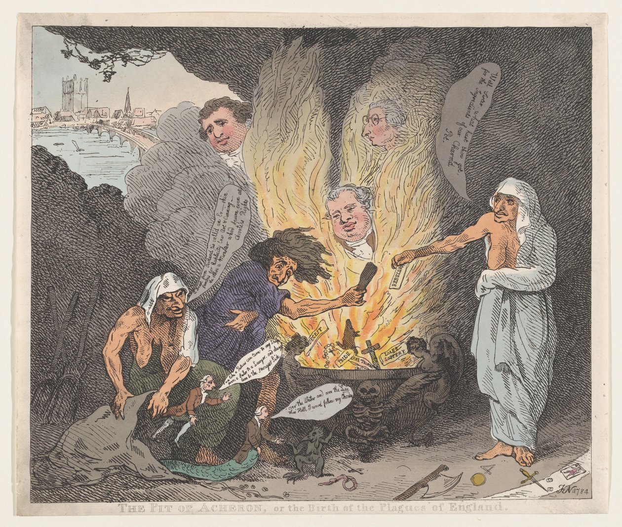 द पिट ऑफ़ एकरॉन या द बर्थ ऑफ़ द प्लेग ऑफ़ इंग्लैंड, 28 जनवरी, 1784, 28 जनवरी, 1784। द्वारा थॉमस रोलैंड्सन