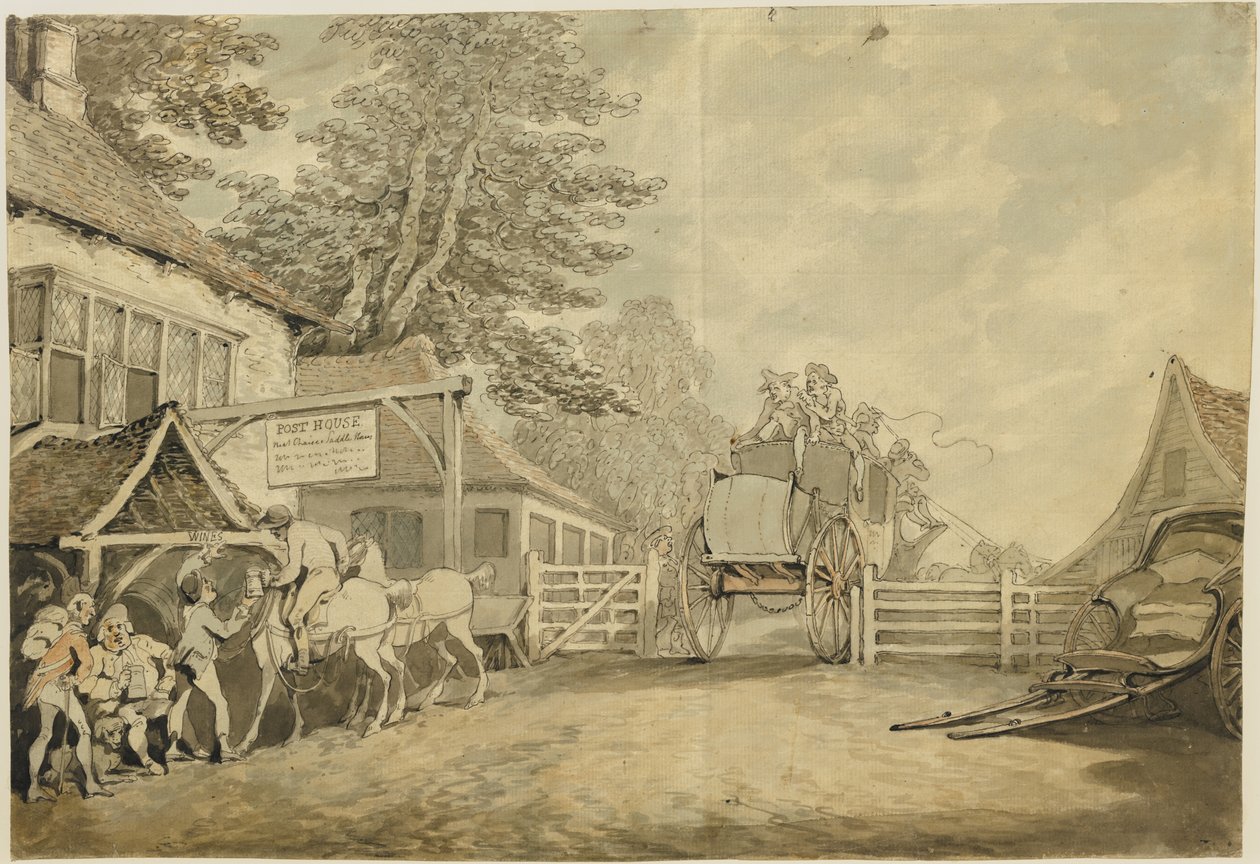 पोस्ट हाउस, c.1778-80 द्वारा थॉमस रोलैंड्सन