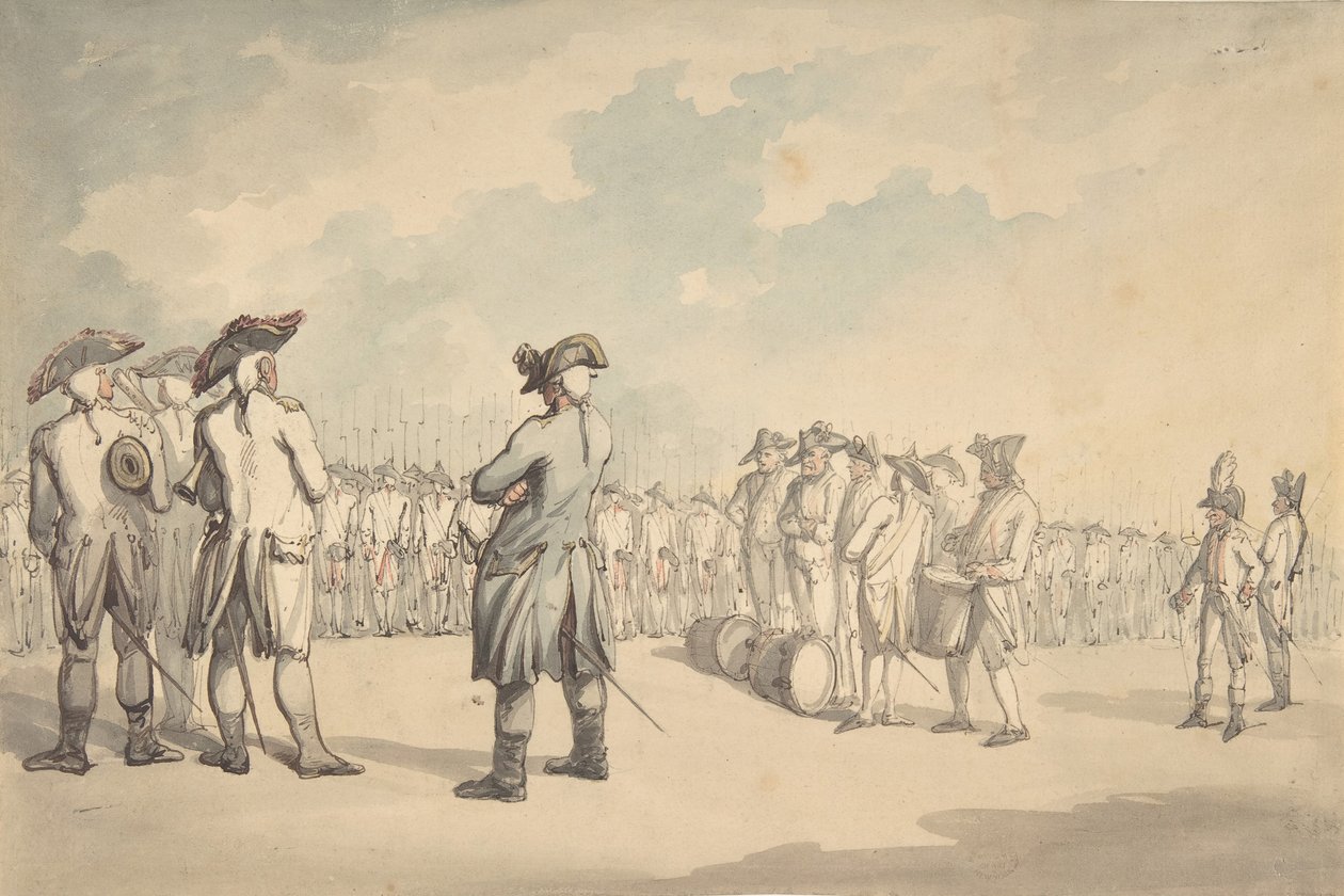 समीक्षा, सीए। 1800. द्वारा थॉमस रोलैंड्सन