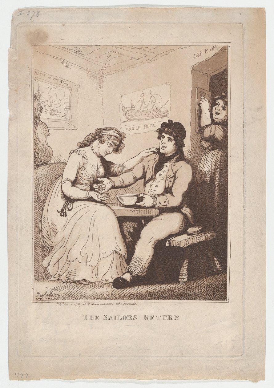 नाविक की वापसी, 10 अक्टूबर, 1799।, 10 अक्टूबर, 1799। द्वारा थॉमस रोलैंड्सन