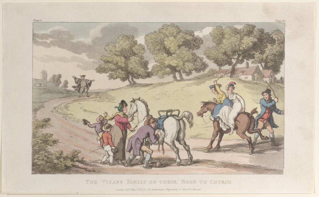 द विकर फैमिली ऑन देयर रोड टू चर्च, द विकर ऑफ वेकफील्ड से, 1 मई, 1817, 1 मई, 1817 द्वारा थॉमस रोलैंड्सन
