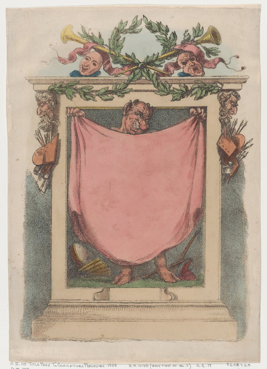 टाइटल पेज, रोलैंडसन्स कैरिकेचर मैगज़ीन, 1808., 1808। द्वारा थॉमस रोलैंड्सन