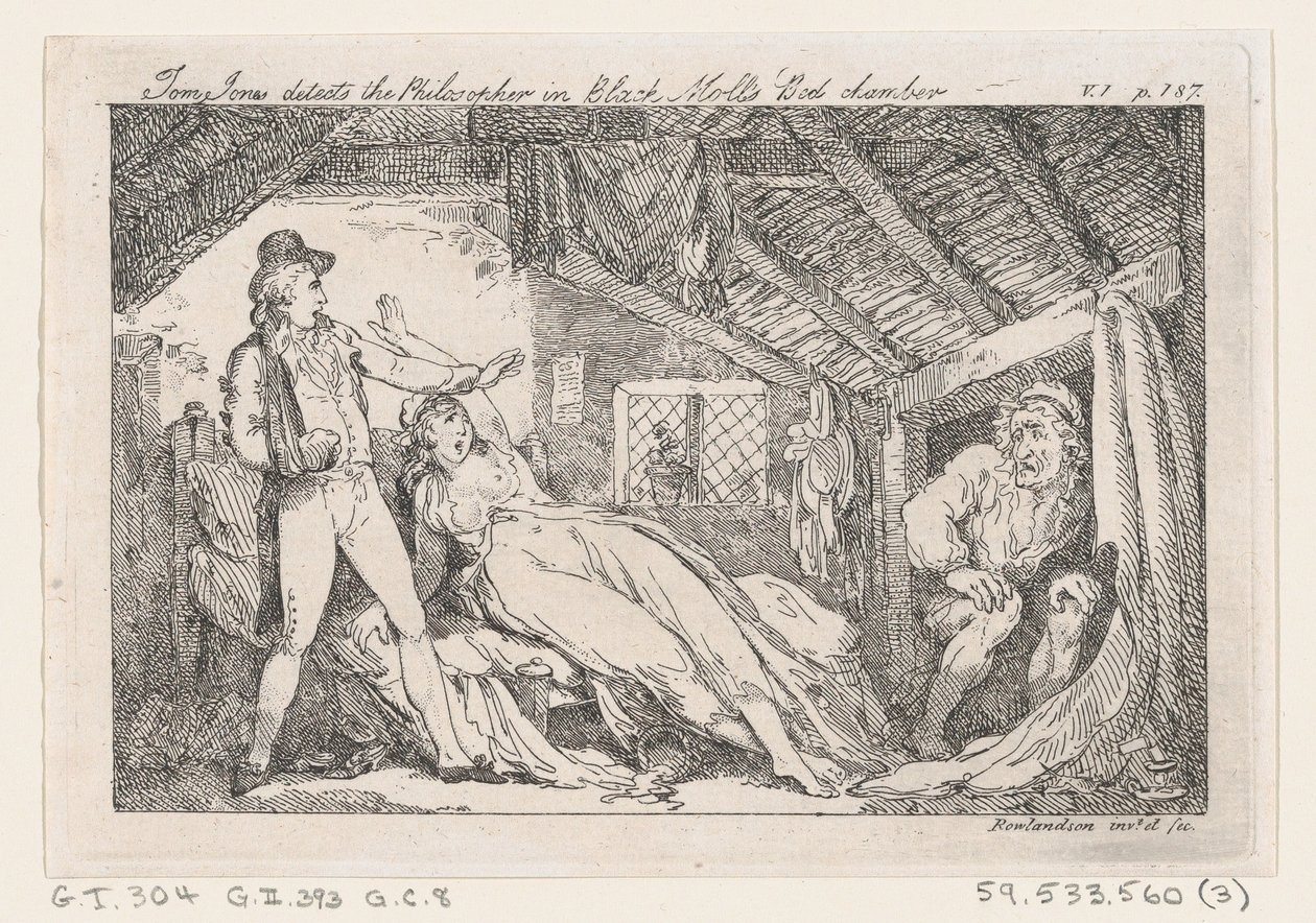 टॉम जोन्स ने ब्लैक मोल्स बेड चैंबर, द हिस्ट्री ऑफ टॉम जोन्स, एक ..., 1792 में फिलोस्फर का पता लगाया। द्वारा थॉमस रोलैंड्सन