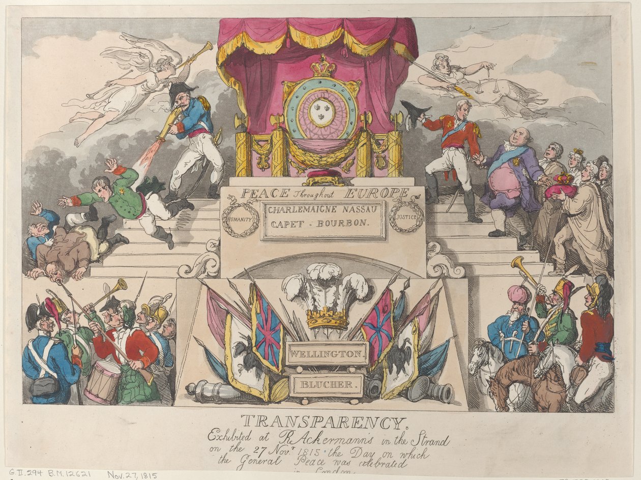 पारदर्शिता: 27 नवंबर ..., 27 नवंबर, 1815 को स्ट्रैंड में आर. एकरमैन में प्रदर्शित। द्वारा थॉमस रोलैंड्सन