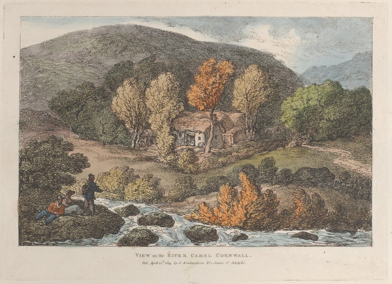 12 अप्रैल, 1812, 12 अप्रैल, 1812 को व्यूज़ इन कॉर्नवॉल, कॉर्नवाल नदी पर देखें। द्वारा थॉमस रोलैंड्सन