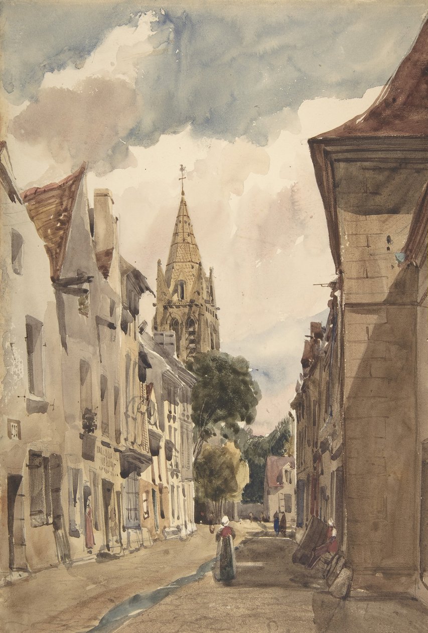 Issy-les-Moulineaux, Seine, 1820-74 में Issy A Street का दृश्य। द्वारा थॉमस शॉटर बॉयज़