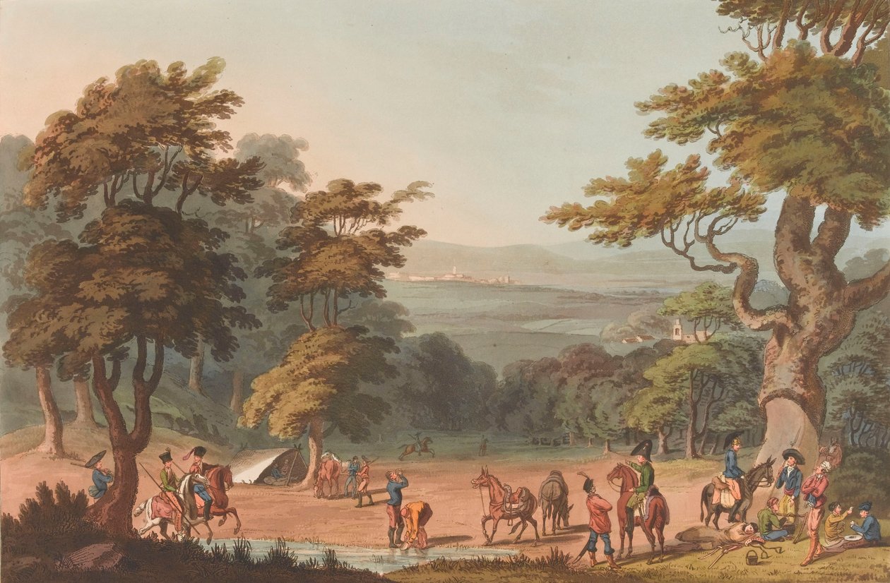 स्यूदाद रोड्रिगो का एक दूर का दृश्य, c.1810-11 (एक्वाटिंट, रंगीन) द्वारा थॉमस स्टैटन (बाद में) सेंट क्लेयर