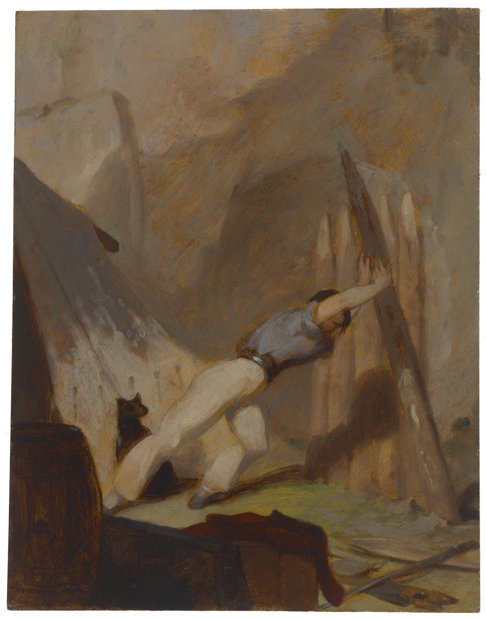 एक शेल्टर का निर्माण, c.1856 द्वारा थॉमस सुली
