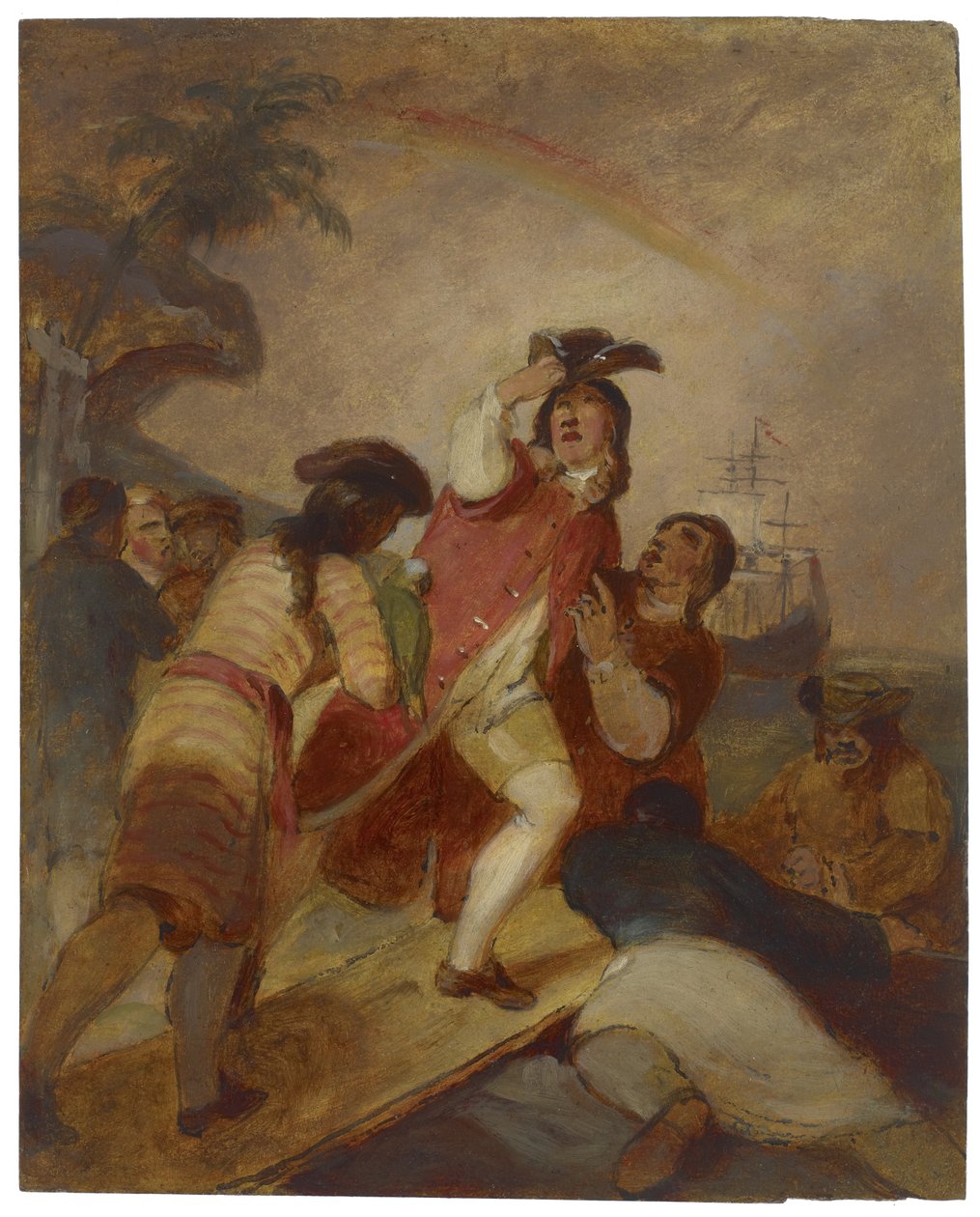 रॉबिन्सन क्रूसो और हिज मैन फ्राइडे लीव द आइलैंड, c.1856 द्वारा थॉमस सुली