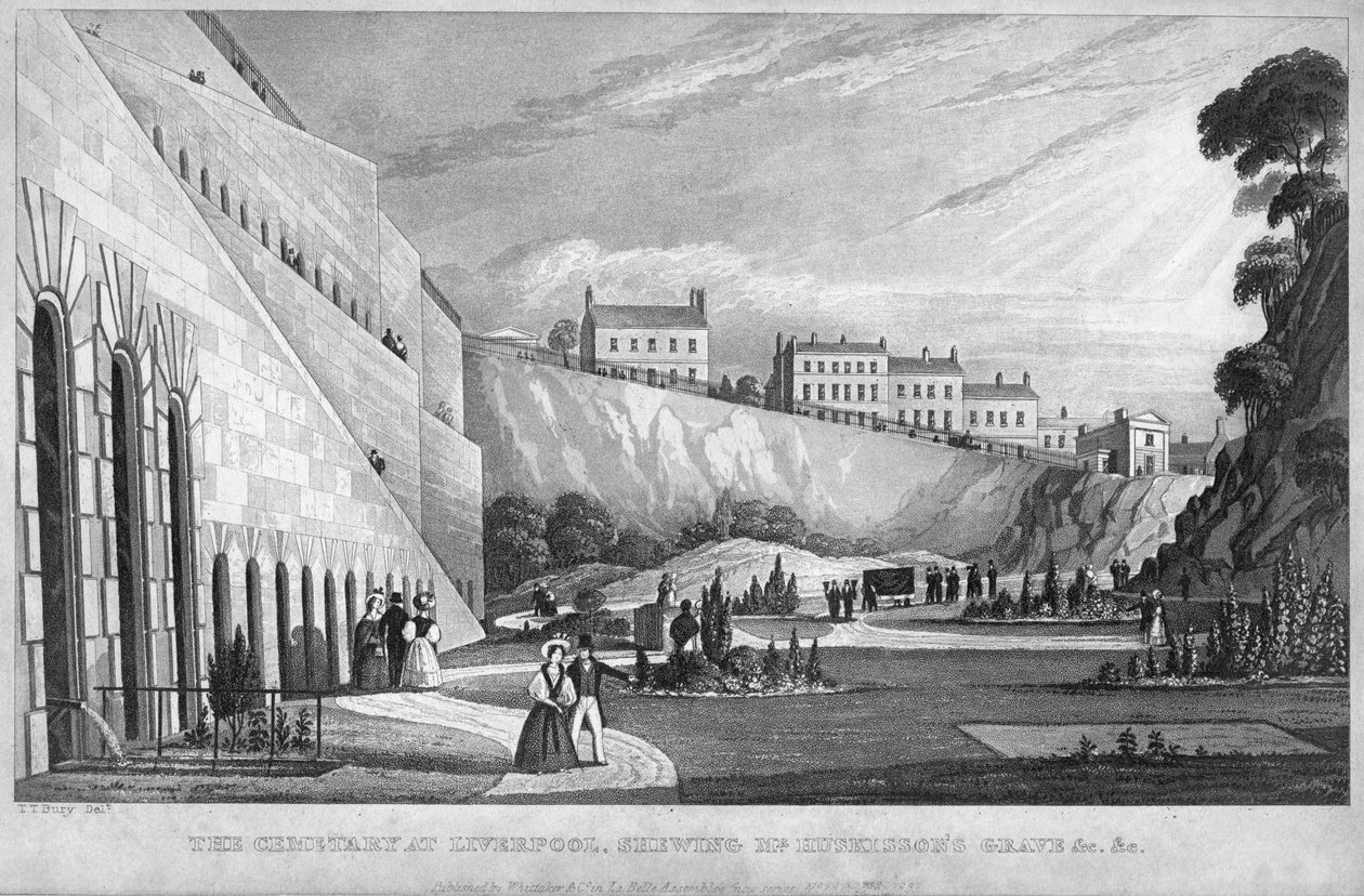 कब्रिस्तान लिवरपूल में, श्री Huskissons कब्र आदि, 1831 पर प्रगट होने। द्वारा थॉमस टैलबोट बरी