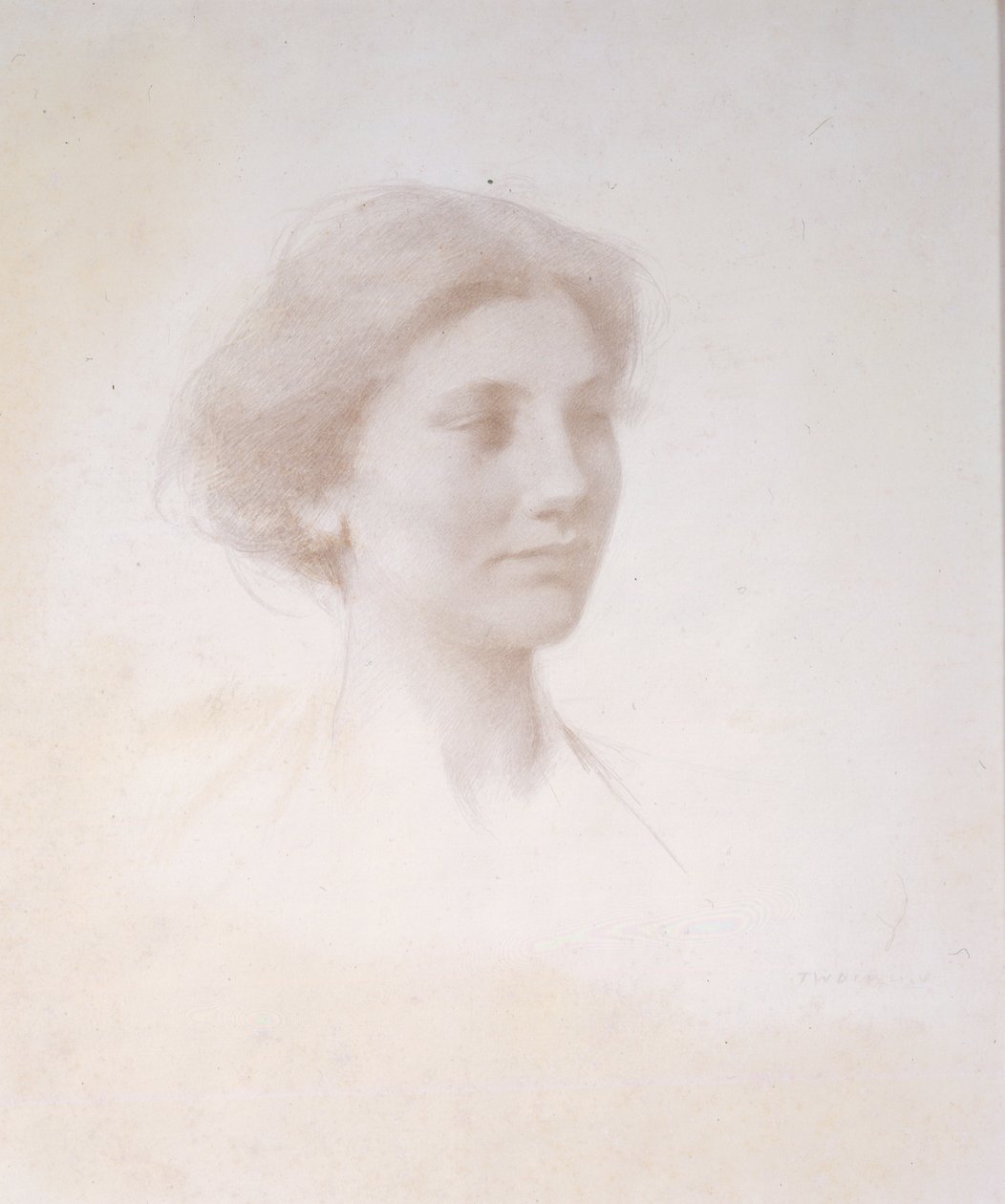 एक लड़की का सिर, c.1909 (सफेद तैयार मैट बोर्ड पर चांदी की चौकी) द्वारा थॉमस विल्मर डेविंग