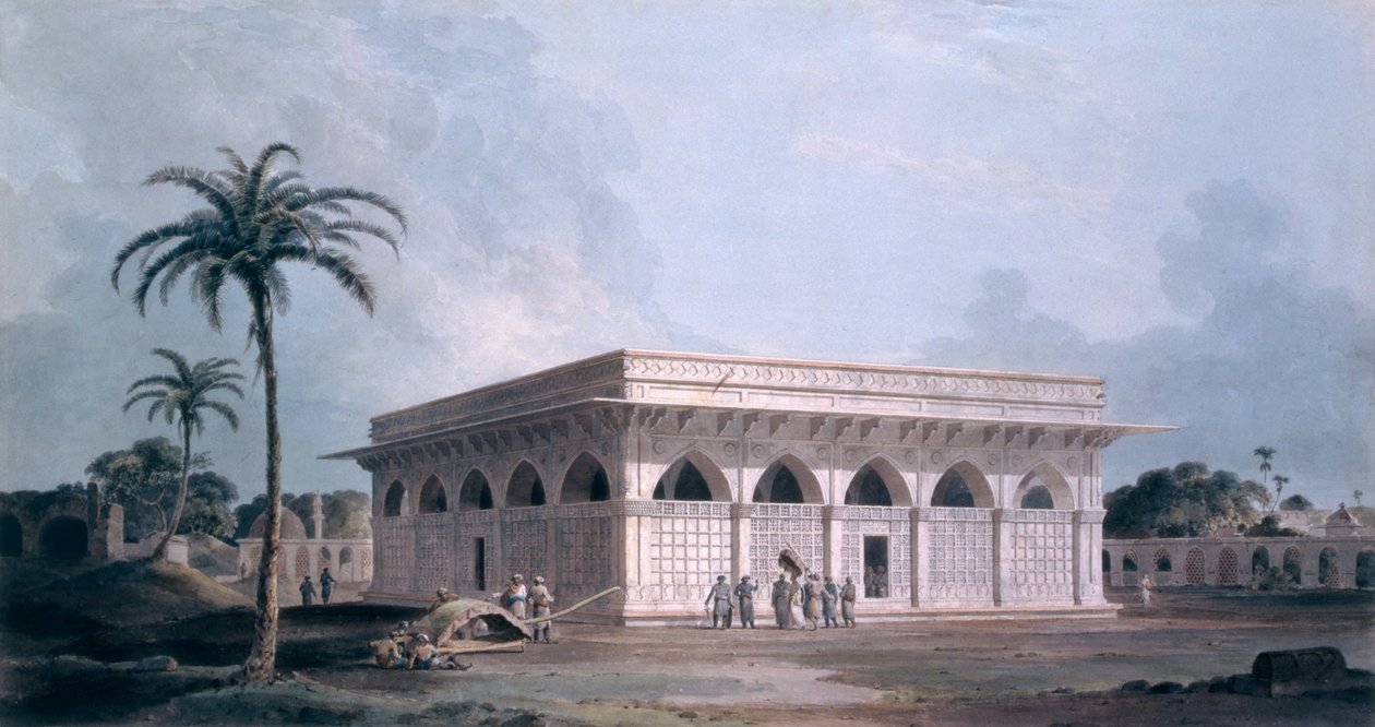 Chaunsath Khamba, Nizamuddin, New Delhi (coloured aquatint) द्वारा थॉमस और विलियम डेनियल