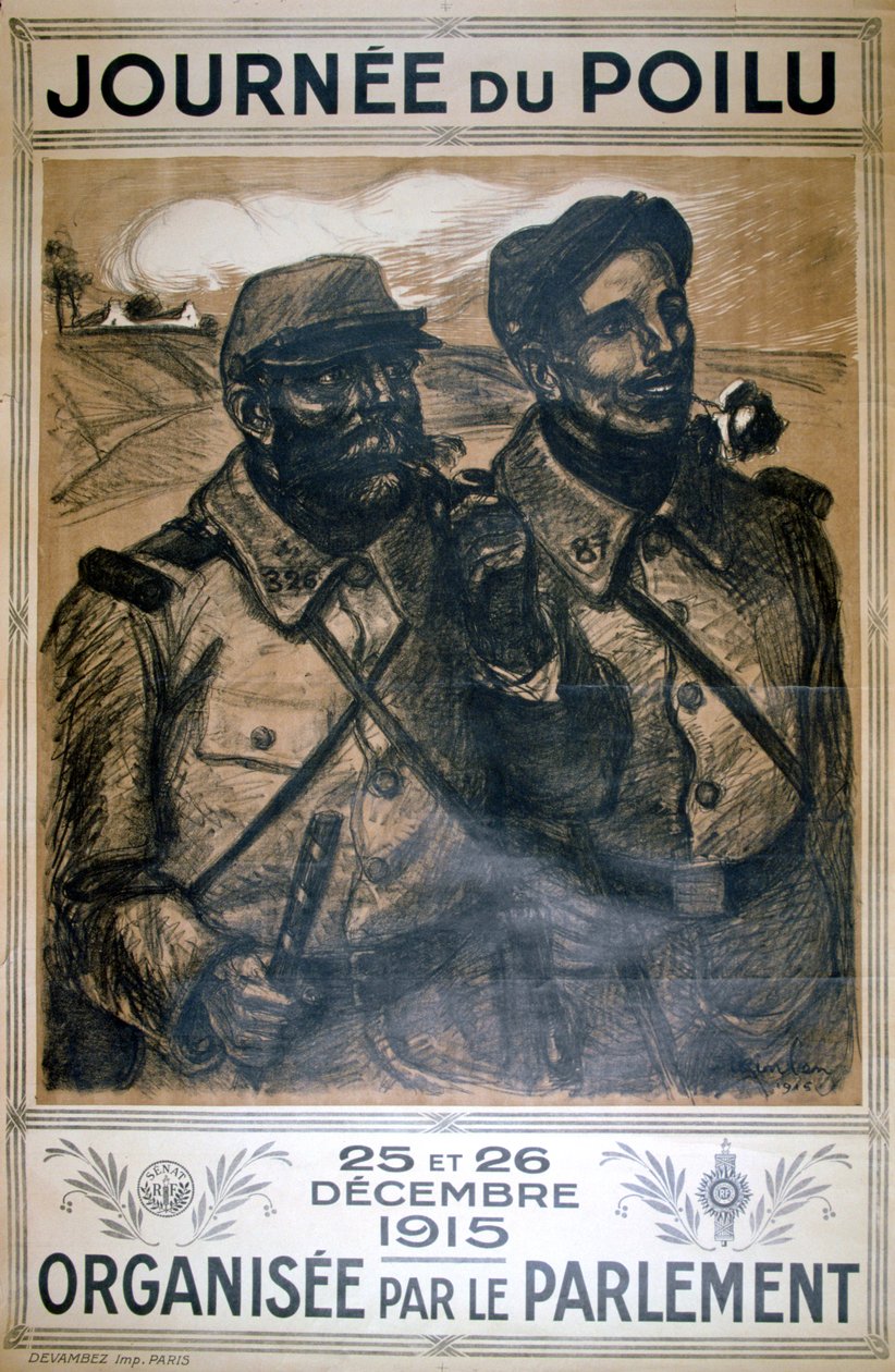 हेयर डे 25 और 26 दिसंबर 1915, फ्रेंच विश्व युद्ध I पोस्टर, 1915 द्वारा थियोफाइल एलेक्जेंडर स्टीनलेन