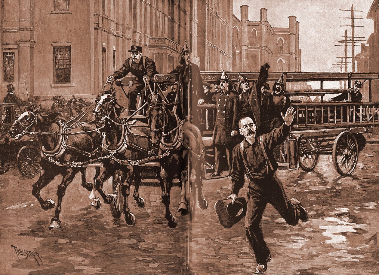 1890 के दशक में एक हुक एंड लैडर कंपनी, न्यूयॉर्क, द्वारा थ्योर डे थुलस्ट्रुप