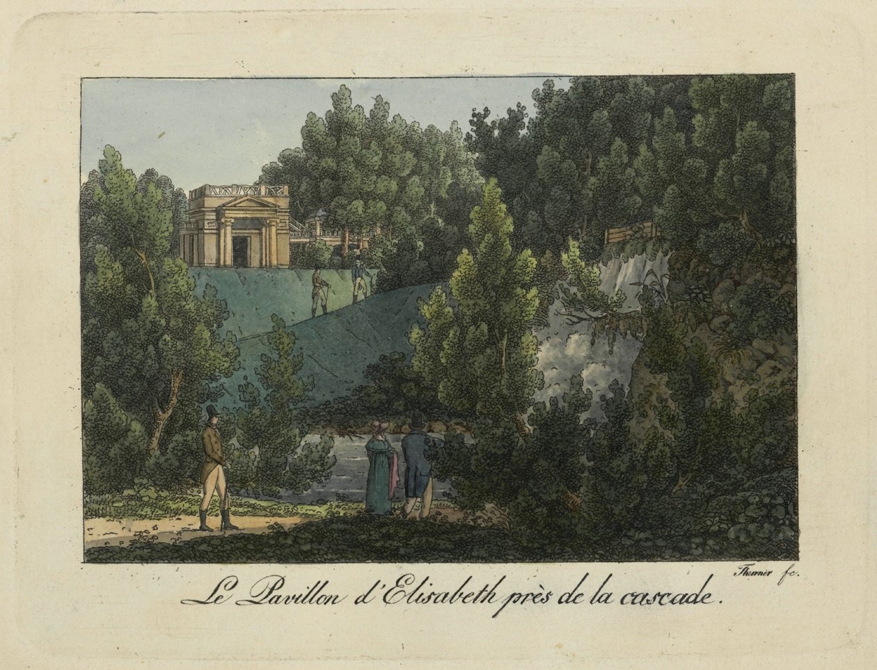 पावलोव्स्क पार्क, 1810 में एलिजाबेथ मंडप। द्वारा Thurner