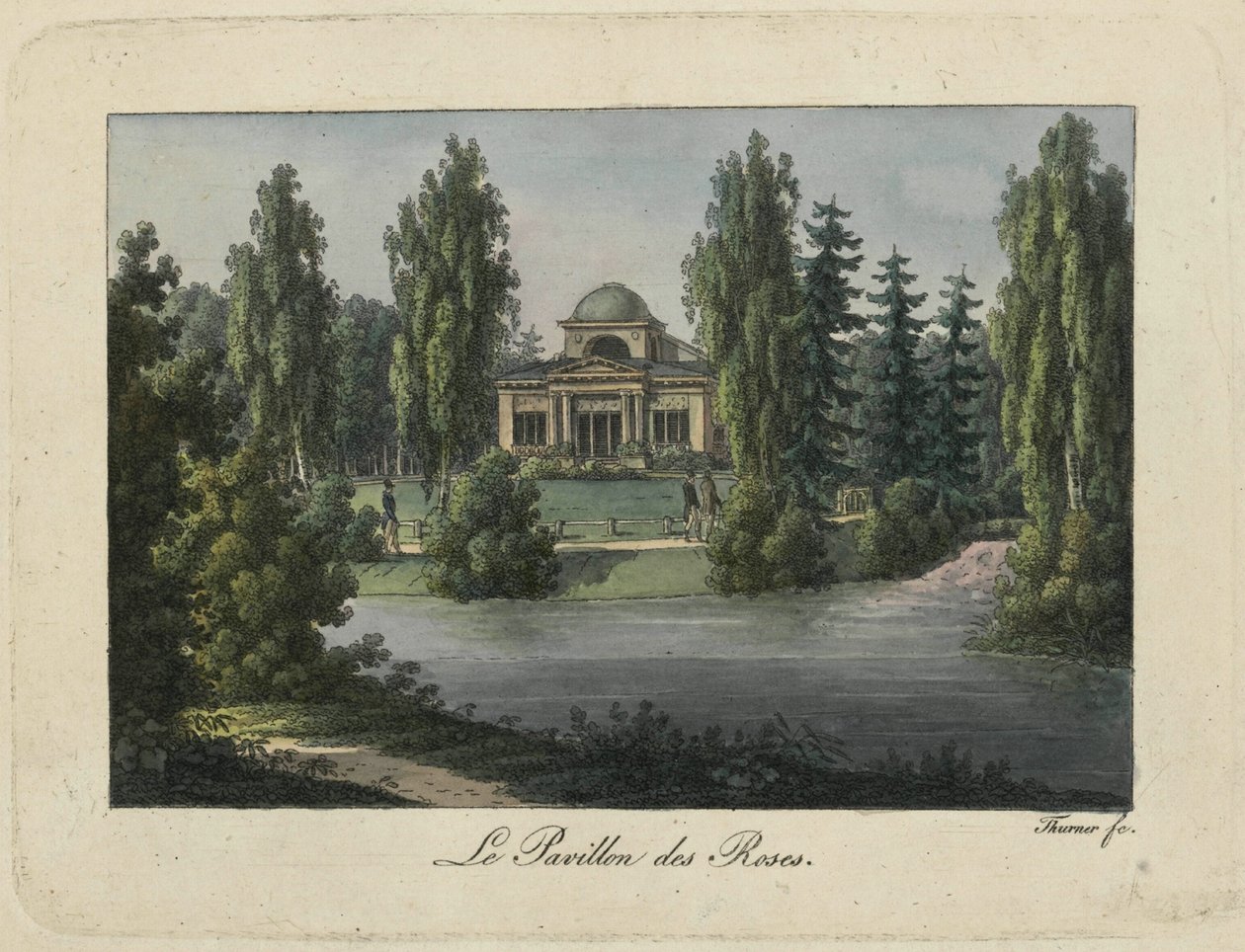 पावलोव्स्क पार्क में रोज़ मंडप, 1810। द्वारा Thurner