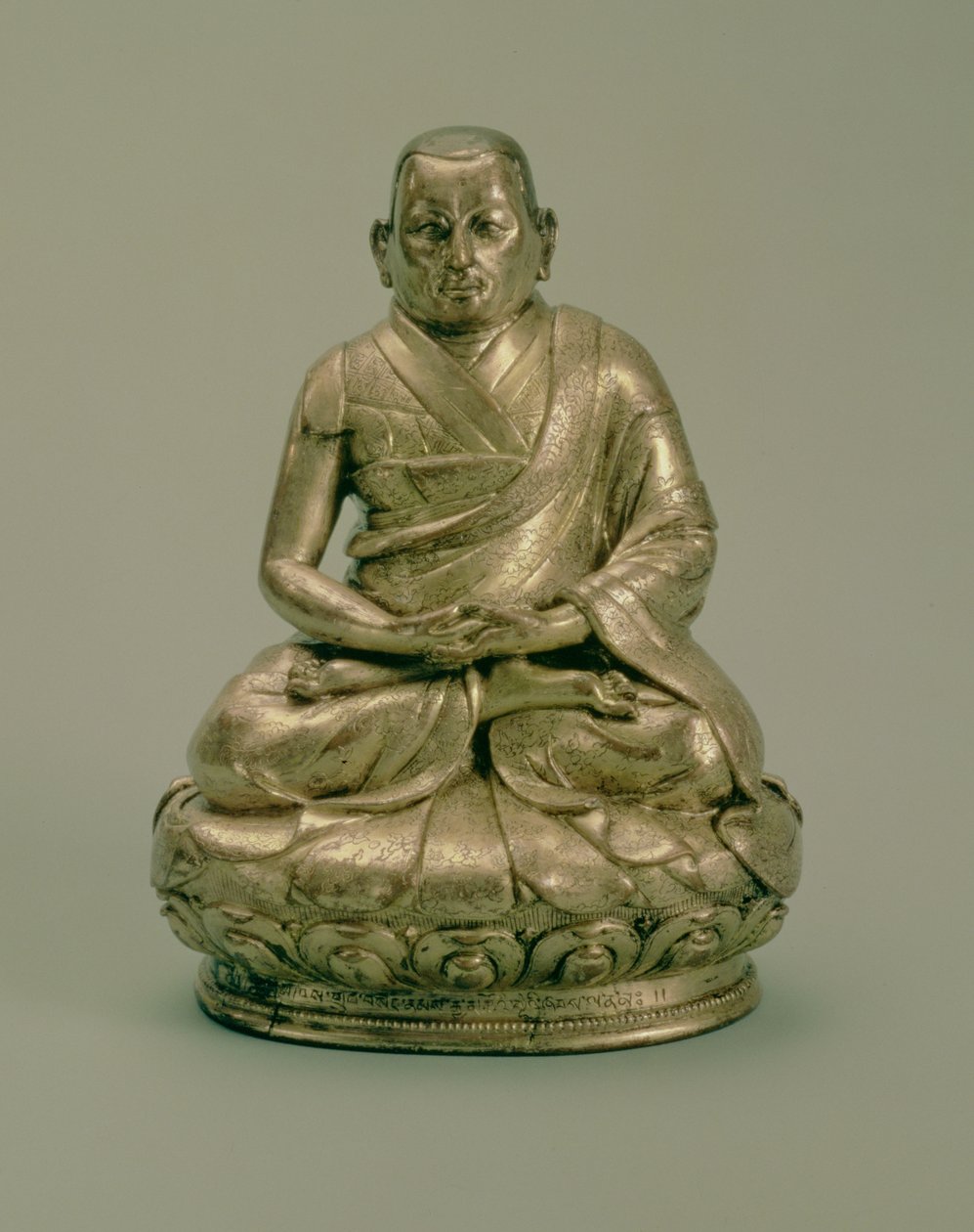 सोनम ग्यात्सो (1543-89), तीसरा दलाई लामा, 16 वीं -17 वीं शताब्दी (सोने का पानी चढ़ा हुआ तांबा) द्वारा तिब्बती स्कूल