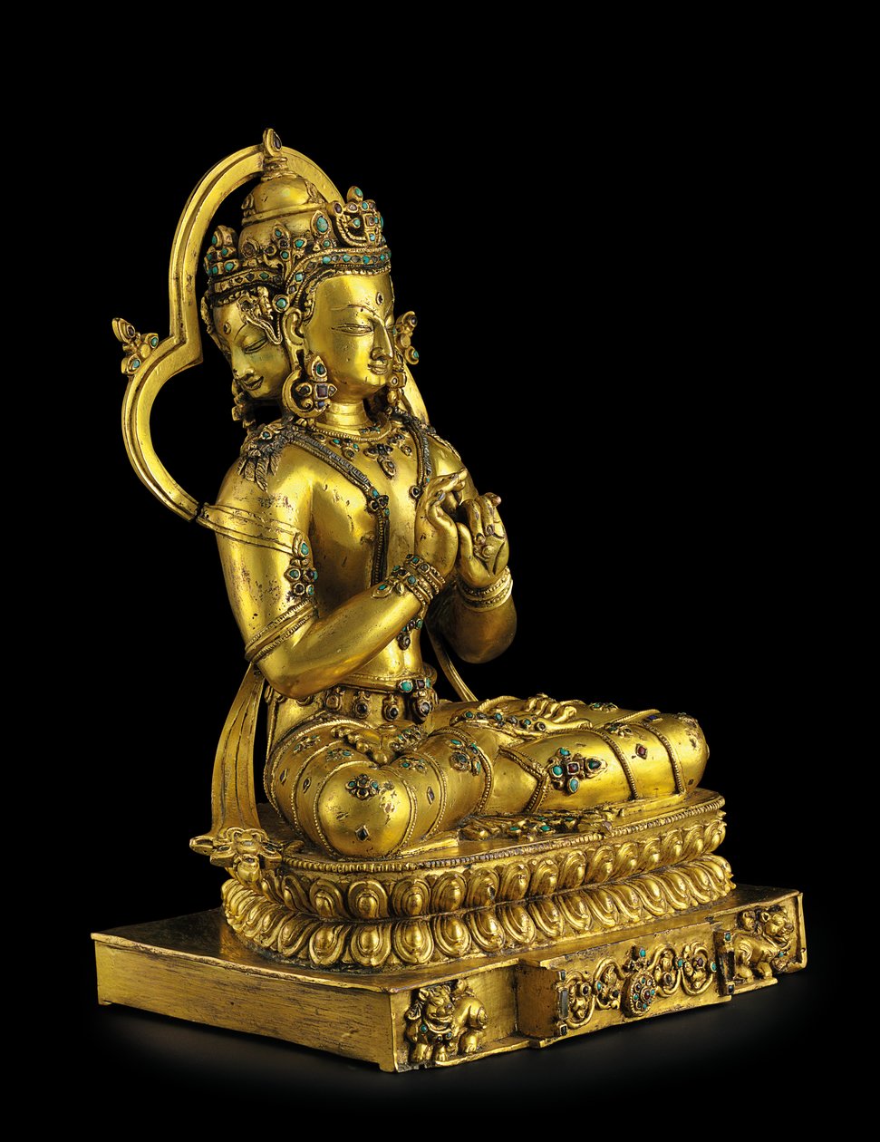 वैरोचना की मूर्ति, डेंसटिल (गिल्ट कांस्य) (876882-4 भी देखें) द्वारा तिब्बती स्कूल