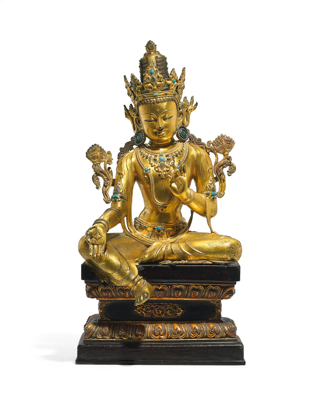 Avalokiteshvara का शाही आंकड़ा (474250 से 474254 देखें) (गिल्ट कांस्य) द्वारा तिब्बती स्कूल