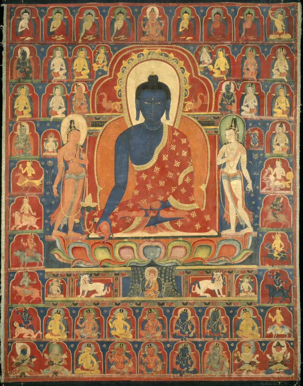 चित्रित बैनर द्वारा तिब्बती स्कूल
