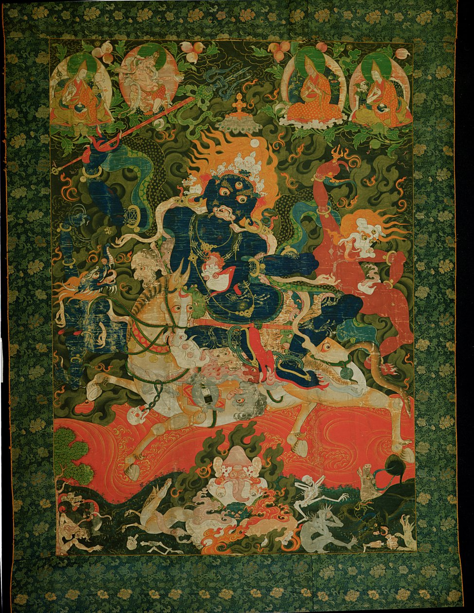 १vi वीं -१icting वीं शताब्दी में तशील्म्पो मठ से श्रीदेवी का चित्रण करते हुए थांगका चित्र द्वारा तिब्बती स्कूल