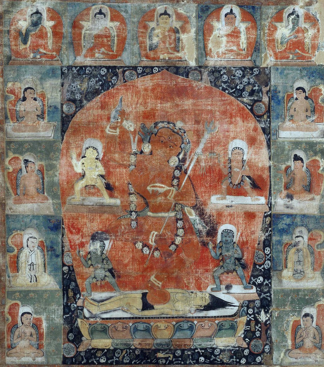 Tibetan culture : Samvara Mandala (Detail). Thangka द्वारा तिब्बती स्कूल
