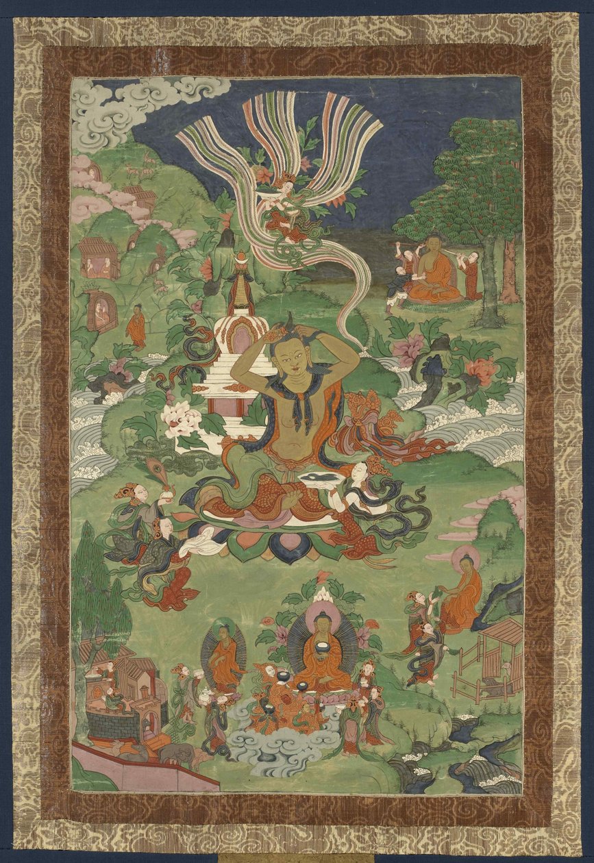 बुद्ध के जीवन के दृश्यों के साथ थंका, उन्नीसवीं सदी का दूसरा भाग.. द्वारा तिब्बती संस्कृति।