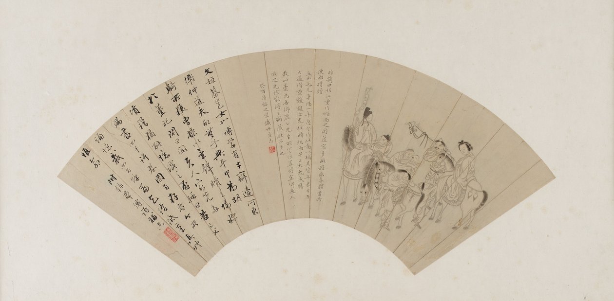 कै वेनजी चीन लौटता है, किंग राजवंश, शायद 1813 (कागज पर स्याही) द्वारा Tiezhou