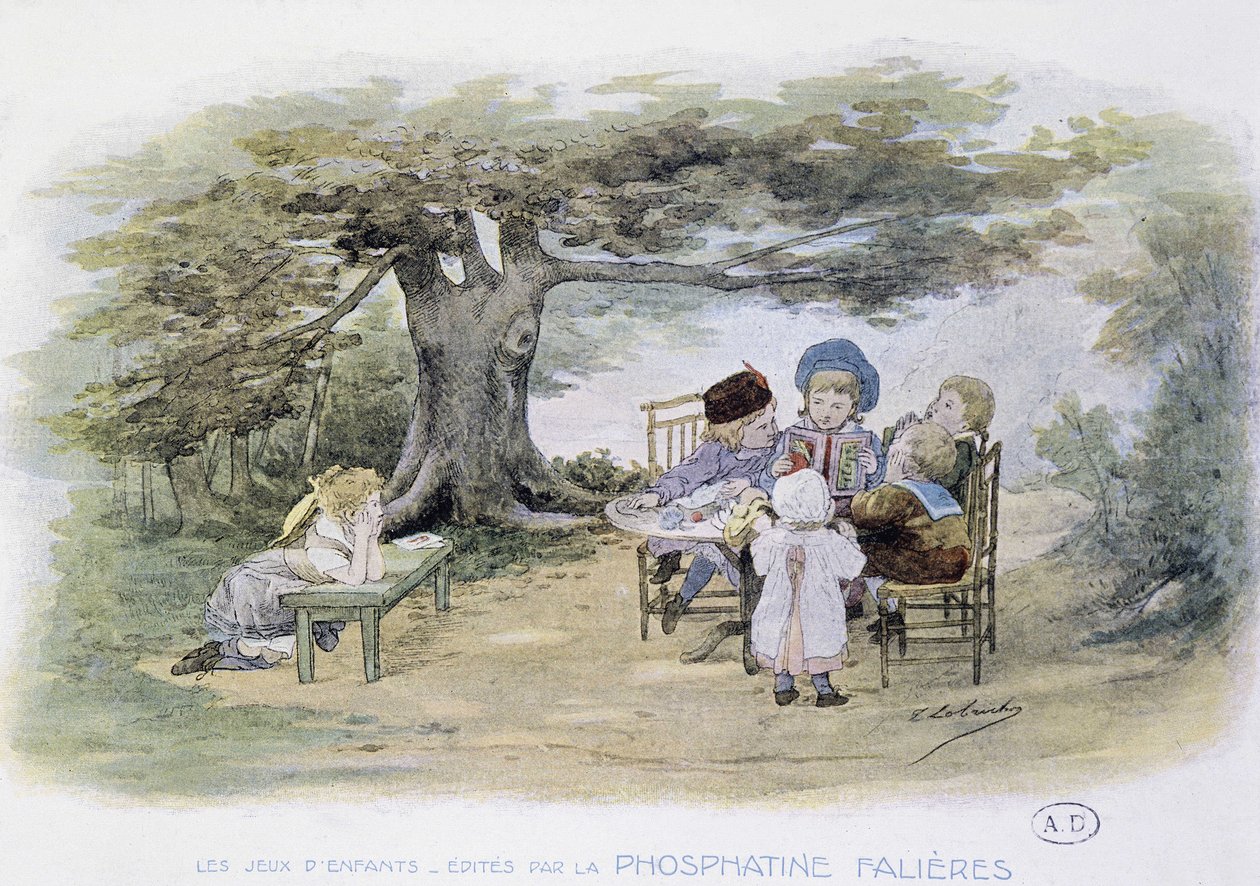 बच्चों के खेल: किताब पढ़ना - डेस। डी लोब्रिचोन, एड. Phosphatine Falières द्वारा, v.1920 द्वारा टिमोलियन-मैरी लॉब्रिकॉन