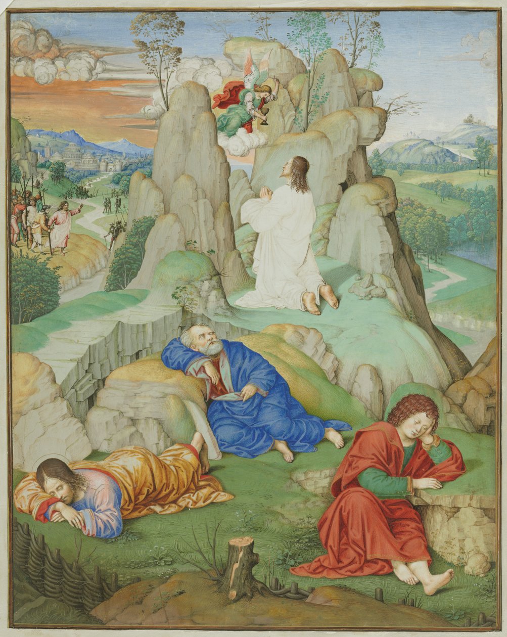फुल पेज मिनिएचर: द एगनी इन द गार्डन, 1490-1500। द्वारा टिमोटो विटी