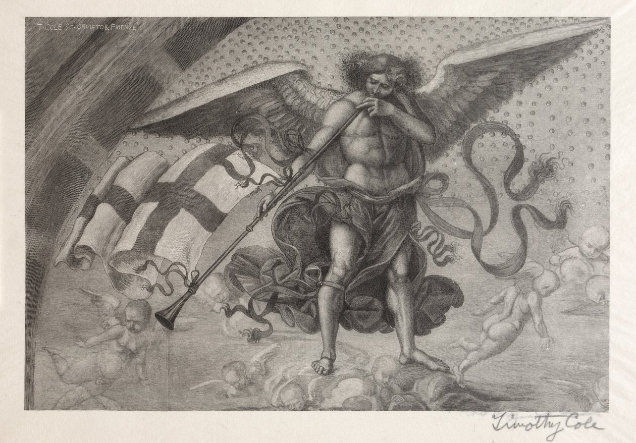 ओल्ड इटैलियन मास्टर्स: एंजल साउंडिंग ए ट्रम्पेट, 1888-1892। द्वारा टिमोथी कोल