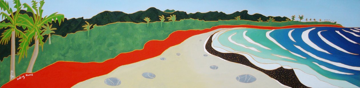दुलन समुद्र तट उत्तर की ओर देख रहा है, 2010, कैनवास पर तेल द्वारा टिमोथी नाथन जोएली