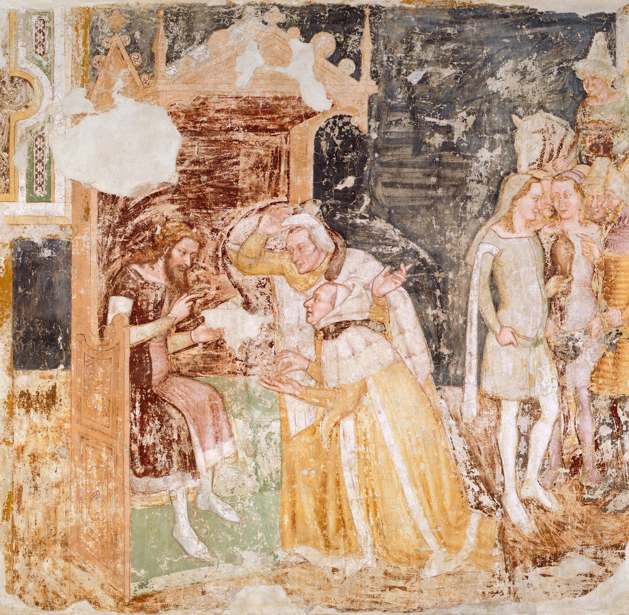 टॉमासो दा मोडेना (1326-1379), फ्रेस्को द्वारा इंग्लैंड के राजा से राजदूतों को भेजना, सेंट उर्सुला की कहानियों से विस्तार से द्वारा टोमासो दा (15वीं शताब्दी के अंत में) मोडेना