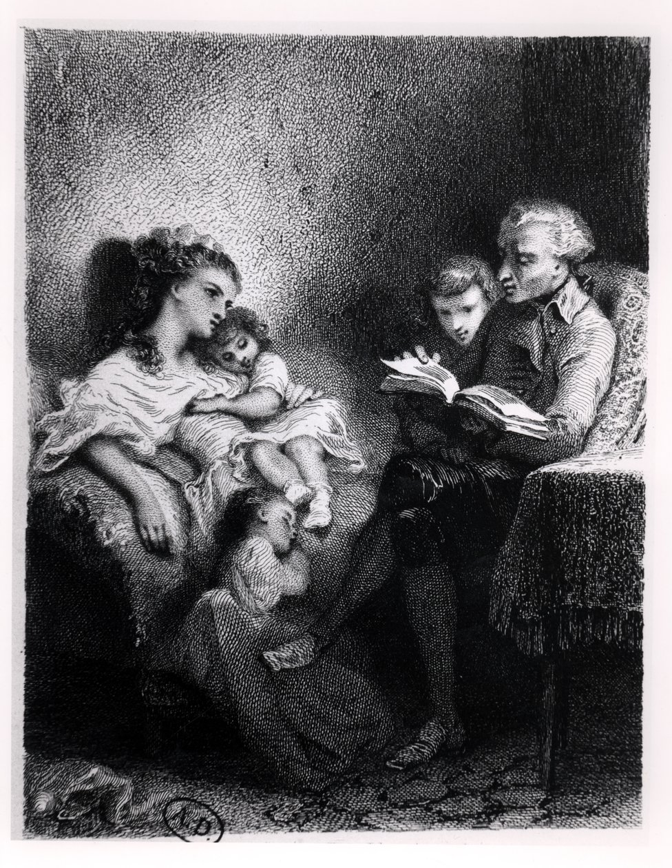अल्फोंस डी लामार्टाइन (1792-1869) अपने परिवार के लिए पढ़ना द्वारा टोनी जोहान्ट