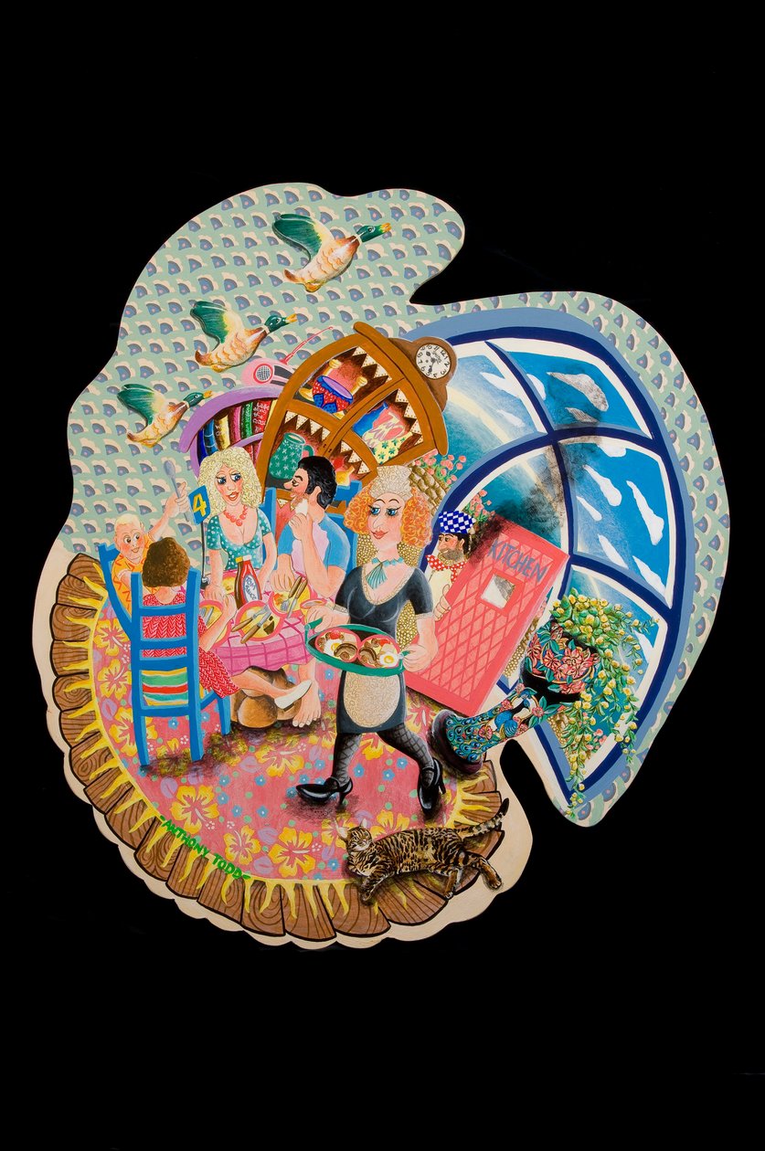 श्रीमती टी बी और बी 2, 2010 (बोर्ड पर एक्रिलिक) द्वारा टोनी टोड