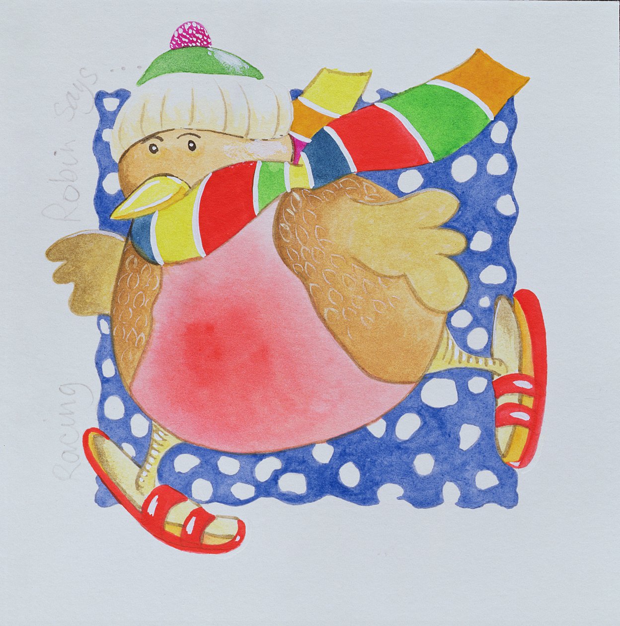 स्नोब रॉबिन, 2005 (wc पेपर पर) द्वारा टोनी टोड
