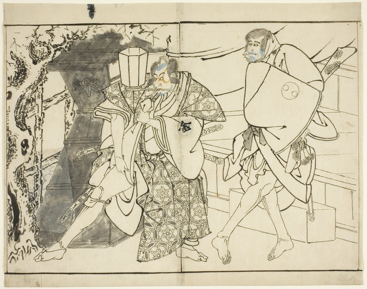 द एक्टर्स अर्शी रियाज़ो और मोरिता कन्या आठवीं, 1794 द्वारा तोषुसाई शरकू
