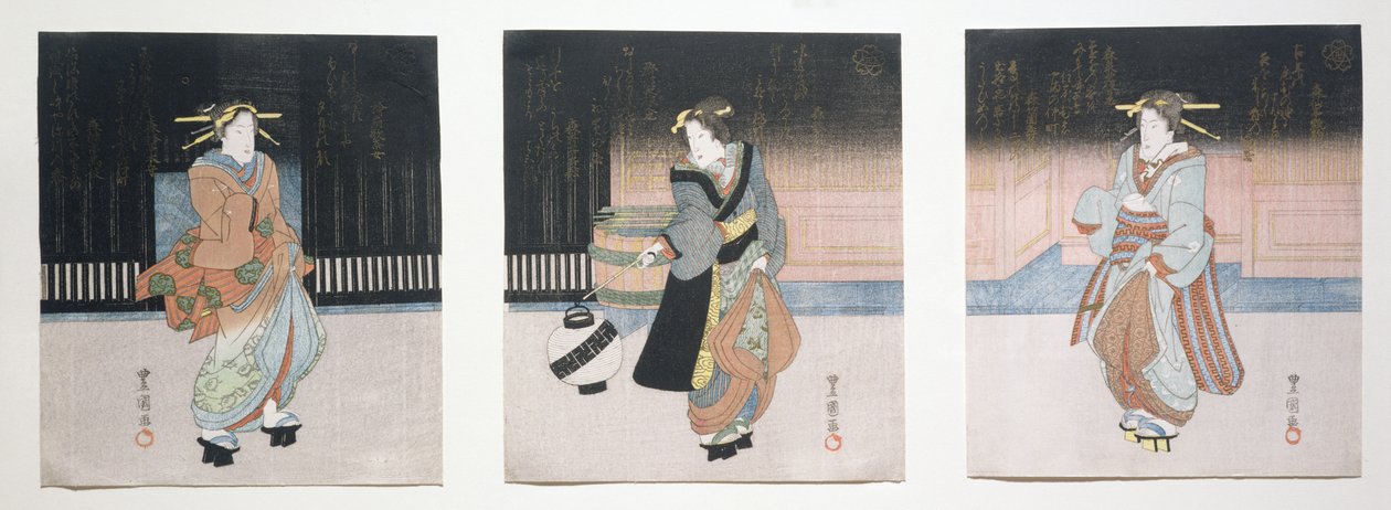 गीता नाइट नाईट ट्रिप, 1818-30 (वुडब्लॉक एनग्रेविंग) द्वारा खिलौनाकुनी II