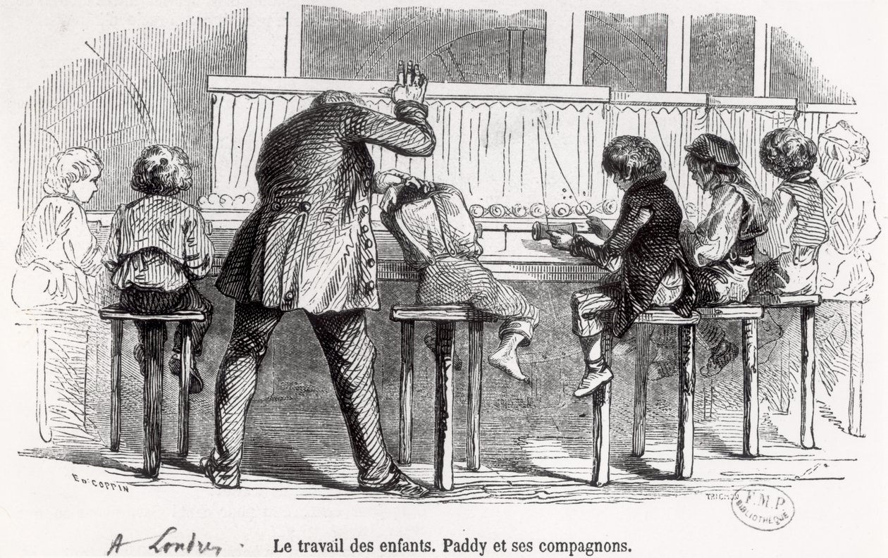 &39;ले मुसी देस फैमिलीज़&39;, 1848 से लंदन, धान और उसके साथियों के घरों में काम करने वाले बच्चे द्वारा Trichon