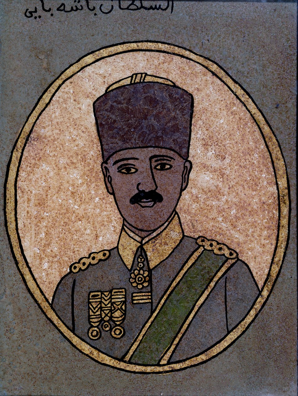 केमल (मुस्तफा) अतातुर्क (1881-1938) 1920-30 (चित्रित कांच) द्वारा ट्यूनीशियाई स्कूल